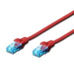 CAVO DI RETE DRITTO NON SCHERMATO CAT.5E 5 MT ROSSO (DK1512050R)