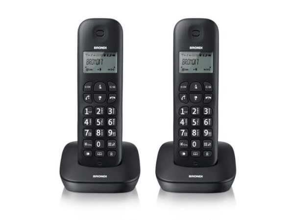 TELEFONO CORDLESS GALA TWIN NERO - 2 TELEFONI