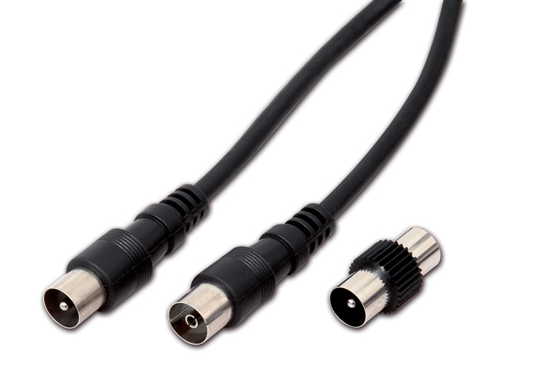 CAVO ANTENNA TV SPINA PRESA MASCHIO/FEMMINA IEC 75 OHM - 2 MT (9/28) NERO