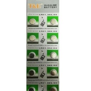 BATTERIE BOTTONE MINI 1.55V AG3 LR41 392 G3 ALKALINE (10 PEZZI)