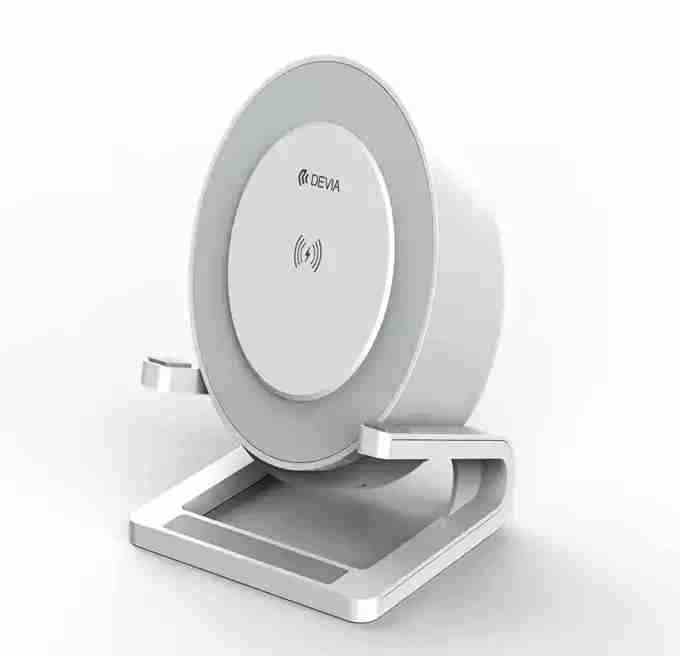 ALTOPARLANTE SPEAKER DA TAVOLO CON RICARICA WIRELESS 5W E FUNZIONE LAMPADA DA NOTTE EM054 - BIANCO