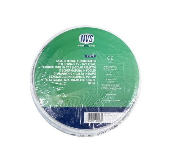 MATASSA CAVO BOBINA COASSIALE SAT CLASSE A IN RAME BASSA PERDITA 30MT (SF19/23)