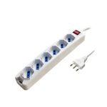 MULTIPRESA 6 POSTI BIPASSO/SCHUKO SPINA 16A + INTERR. (PEM3506-W)