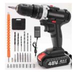 TRAPANO AVVITATORE BRUSHLESS 48V PROFESSIONALE - 2 BATTERIE - KIT VALIGETTA 21 PEZZI