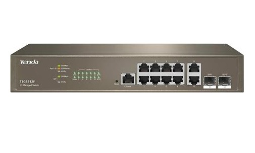 SWITCH RETE 10 PORTE TEG5312F GESTITO L3 GIGABIT ETHERNET (10/100/1000) E 2 PORTE SFP BASE-X 1000 MBPS