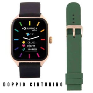 SMARTWATCH SWT-STC006 GOLD + CINTURINO WINNER SILICONE NERO O VERDE