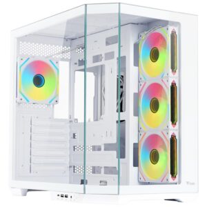 CASE GAMING DARK CAVE AKU - NO ALIMENTATORE - ARGB FAN - BIANCO (ITGCADCAKW)