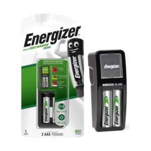 CARICABATTERIE MINI CHARGER PER 2 PILE AA/AAA - INCLUSE 2 PILE MINISTILO RICARICABILI 700MAH