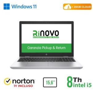 NOTEBOOK 650 G5 15.6" INTEL CORE I5-8 GEN. 8GB 256GB SSD WINDOWS 11 PRO + NORTON ANTIVIRUS + 20GB CLOUD - RICONDIZIONATO -