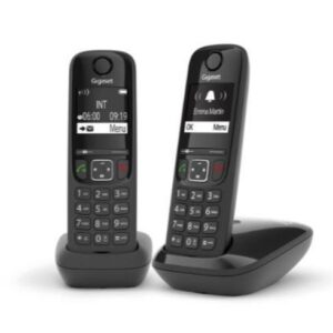 TELEFONO CORDLESS GIGASET AS690A DUO NERO SEGRETERIA (L36852-H2836-K101)