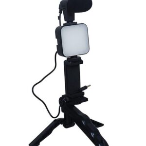 KIT VLOGGING CAMERA - SUPPORTO VIDEO SMARTPHONE PORTATILE CON LUCE LED (S12)