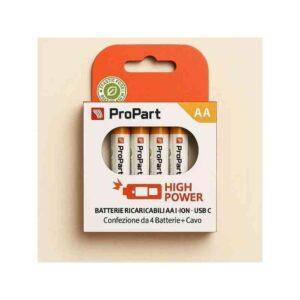 BATTERIE RICARICABILI AA USB-C 1750MAH 1.5V - CONF. 4PZ - EK-RB-04 (1INR14/40)