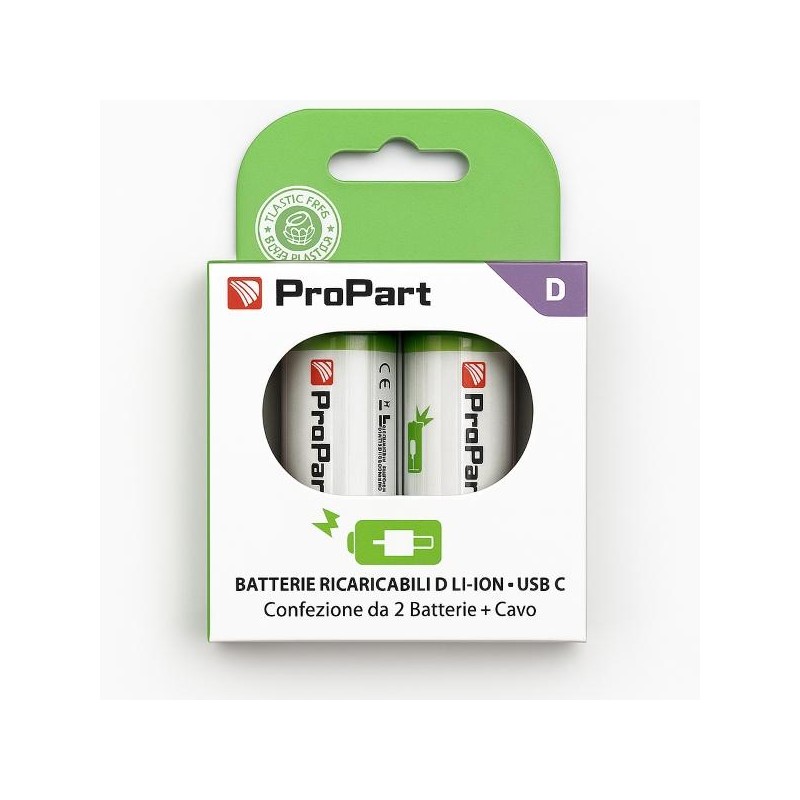 BATTERIE RICARICABILI D USB-C 4200MAH 1.5V - CONF. 2PZ - EK-RB-10 (1INR40/22)