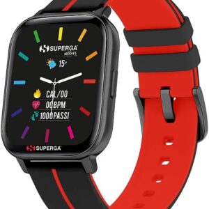 SMARTWATCH SWT-STC018 INK CINTURINO SILICONE NERO-ROSSO / CASSA ALLUMINIO