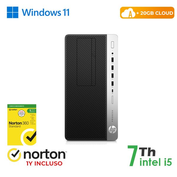 PC HP 600-800 G3 TOWER INTEL CORE I5-7 GEN. 16GB 128GB SSD + 500GB HDD WINDOWS 11 PRO + NORTON ANTIVIRUS + CLOUD - RICONDIZIONATO (RN61534313)