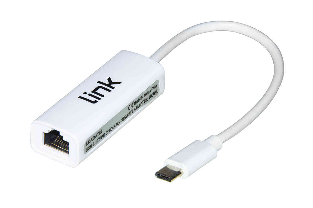 ADATTATORE USB-C MASCHIO / CONNETTORE RJ45 FEMMINA PER RETI GIGABIT 10/100/1000 (LKADAT82)