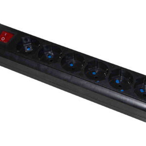 MULTIPRESA 6 POSTI SPINA ITA/SCHUKO 10/16A + INTERRUTTORE (LKMP06N) NERO