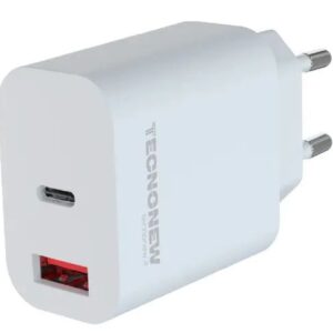 CARICATORE AC/USB 1*USB+1*TYPE-C 3A 20W QC3.0+PD (TN-883AC-20W)
