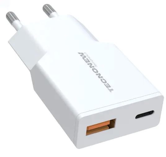ALIMENTATORE CARICATORE UNIVERSALE USB + TYPE-C PD 20W (TN-738AC-20W)